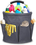 Qivine 17L Cleaning Caddy with Handle, Cleaning Supplies Organizer, Gray by Qivine