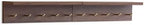 Wall Mount Walnut Coat Rack, 5 Brass Hooks, Floating Shelf - Image 3