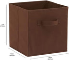 Amazon Basics Collapsible Fabric Storage Bins with Handles, Cube Organizer, Lightweight Fabric, 10.5"x10.5"x11", Brown, 6-Pack - Image 6