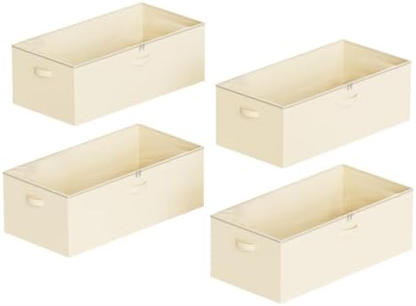 SpaceAid 4 Pack 10" High Under Bed Storage Containers, Large Underbed Storage Organizer Bins with Lids for Bedroom, Dorm, Clothes, Closet Organization, Bed Sheets and Blankets (Beige) - Image 7