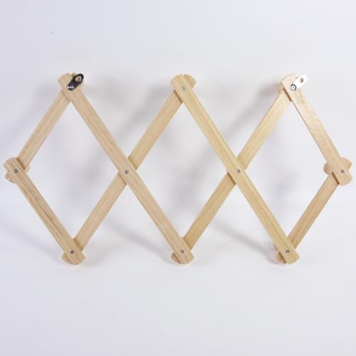 AMAPON Accordion Wall Hanger Expandable Coat Hat Rack 10 Peg Hook Mug Cap - Image 7