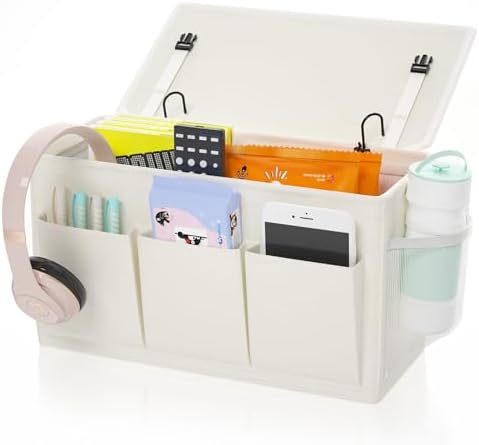 Bedside Caddy Storage Organizer for Bed Rails, Bed Caddy with 6 Pockets by Edudif
