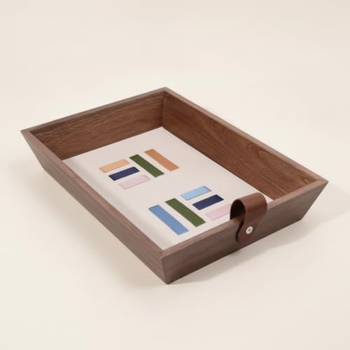 Decorative Storage Tray Organizer Display Tray Catchall Holder with Rectangular Shallow Shape and Straight Sides Suitable for entryway Desk Dresser countertop, T15-C Large Storage Tray - Image 4