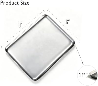 Small Stainless Steel Tray, 8x6 Inches Silver Metal Rectangular - Image 6