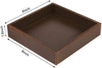 HofferRuffer Faux Leather Vanity Tray, Elegant Desktop Storage Organizer, Decorative Catchall for Perfume, Bathroom Valet, Nightstand or Dresser, 8 x 8 x 1.8 inches (Brown) - Image 2