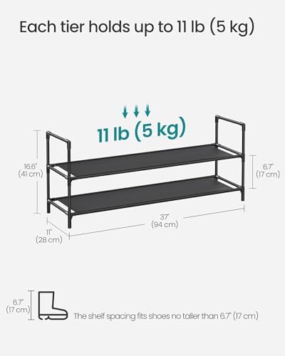 SONGMICS 2-Tier Shoe Rack, Shoe Storage for Hallway Closet - Image 3