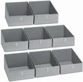 DIMJ Closet Storage Bins 8 Pack - Fabric Trapezoid Closet Organizer Bin, Foldable Storage Baskets for Shelves, Closet Shelf Organizer, Clothing Storage Box for Toys, Books, Towel, Clothes by DiMJ