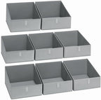 DIMJ Closet Storage Bins 8 Pack - Fabric Trapezoid Closet Organizer Bin, Foldable Storage Baskets for Shelves, Closet Shelf Organizer, Clothing Storage Box for Toys, Books, Towel, Clothes by DiMJ