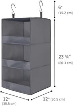 GRANNY SAYS 3-Shelf Hanging Closet Organizer, Foldable Storage, Gray | 33 lb Capacity, No-Sag Support, Keeps Clothes Neat, Folds Flat, Fits RV, Dorm & Small Closets - Image 3