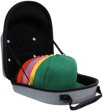Lids Hat Travel Case – Baseball Cap Carrier for 6 Hats, Durable Denim Exterior with Black Interior, Storage with Handle & Adjustable Shoulder Strap, Hard Hat Organizer for Travel & Closet by Lids