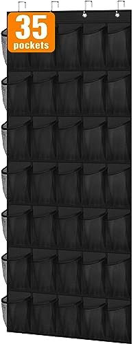 MISSLO 35 Large Pockets Over the Door Shoe Rack for Door Sturdy Oxford Over the Door Shoe Organizer Closet Hanging Shoe Holder Hanger by MISSLO