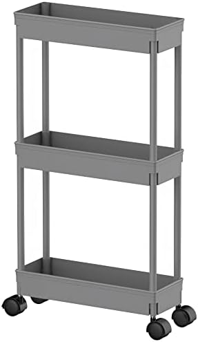 Sooyee 3 Tier Slim Storage Cart, Rolling Utility Cart,Grey by Sooyee
