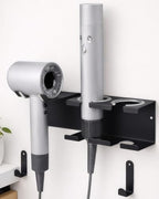 Hair Tool Organizer, Stainless Steel Hair Dryer and Straightener Holder, Curling Iron Holder Wall Mount 3-in-1 Storage for Bathroom, Hair Dryer Holder Black BANJEKT by BANJEKT