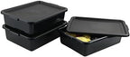 Xyskin Storage Utility Bus Tote with Lid, Commercial Bus Box, 3 Pack, Black - Image 5