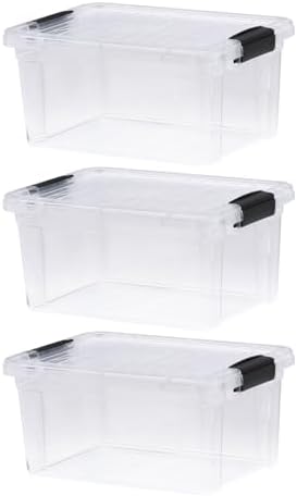 Superio 6.6 Quart Clear Plastic Storage Boxes with Lids, Stackable Organizer Containers, BPA-Free Storage Bins for Home, Office, School & Dorm, 3 Pack by Superio