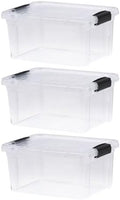 Superio 6.6 Quart Clear Plastic Storage Boxes with Lids, Stackable Organizer Containers, BPA-Free Storage Bins for Home, Office, School & Dorm, 3 Pack by Superio