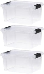 Superio 6.6 Quart Clear Plastic Storage Boxes with Lids, Stackable Organizer Containers, BPA-Free Storage Bins for Home, Office, School & Dorm, 3 Pack by Superio