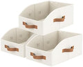 StorageWorks Closet Storage Bins Trapezoid, Ivory White, Medium, 3-Pack by StorageWorks