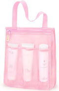 famichan Mesh Shower Caddy Portable, Gym Travel Camp Dorm Room Essentials for Women and College Girl, Pink Bathroom Shower Bag by famichan