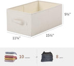 linen closet organizers and storage, Large Storage Baskets, washable, clothes organizer with handle, sweater organizer for closet (Beige, 15¾"x11¾ x9¾) - Image 2
