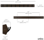 Umbra Flip Coat Rack, Wall Mount 8-Hook, Space Saving, Walnut/Black - Image 3