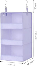 GRANNY SAYS 3-Shelf Hanging Closet Organizer, Foldable Storage, Purple | 33 lb Capacity, No-Sag Support, Keeps Clothes Neat, Folds Flat, Fits RV, Dorm & Small Closets - Image 3