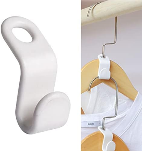 otylzto 50PCS(or100) Hanger Hooks for Plastic Clips Clothes Space Saving Hangers for Clothes Closet Hangers Space Saver | Clothes Organization creates vertical storage space, fits most standard hangers, ideal for small closets, dorms & apartments by otylzto
