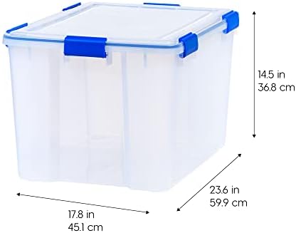 IRIS USA 3-Pack 74 Qt Storage Bins with Gasket Lids, Clear/Blue - Image 4