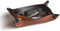 Main Street Forge Leather Valet Tray for Men – Rustic EDC Organizer for Keys, Phone & Wallet – Made in USA – Whiskey Barrel Brown by MainStreetForge