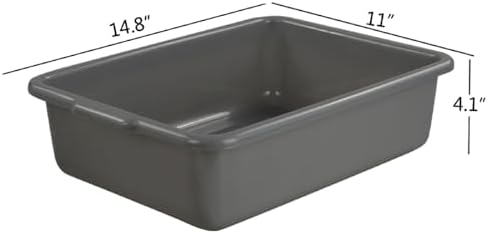 Teyyvn Plastic Bus/Utility Box, Commercial Wash Basin Tote Box, 4-Pack - Image 2