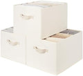 StorageWorks Closet Storage Bins, Beige, Extra Large, 3-Pack by StorageWorks
