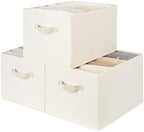 StorageWorks Closet Storage Bins, Beige, Extra Large, 3-Pack by StorageWorks