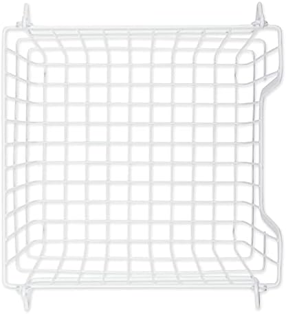 DII Metal Wire Utility Storage Bin, Large, 11x11x11", White - Image 3