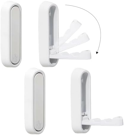 Dntorx Folding Wall Hooks, 2 Pack, White, Zinc Alloy, Heavy Duty Coat Hooks by Dntorx