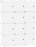 C&AHOME 12-Cube Storage Organizer with Door Cube Shelf Closet Cabinet Milky by CAHOME