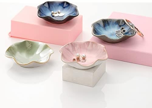 Binoster Ceramic Jewelry Dish,Leaf Jewelry Tray Key Tray,Small Ring Dish Holder Jewelry Plate Trinket Tray Catchall Tray Nightstand Decor For Entryway Green Table Room Decor - Image 4