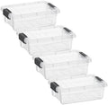 Superio 1.27 Quart Clear Plastic Storage Containers with Lids, Stackable Organizer Bins, BPA-Free Storage Boxes for Home, Office, Dorm & Classroom, 4 Pack by Superio