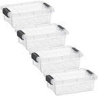Superio 1.27 Quart Clear Plastic Storage Containers with Lids, Stackable Organizer Bins, BPA-Free Storage Boxes for Home, Office, Dorm & Classroom, 4 Pack by Superio