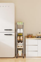 Sooyee Slim Rolling Storage Cart, 4 Tier, Clear - Image 4
