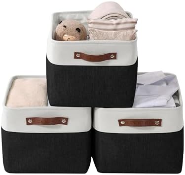 DECOMOMO Storage Bins, Large Fabric Storage Baskets for Shelves 3 Pack by DECOMOMO