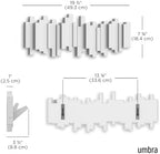 Umbra Sticks Wall Mount Coat Rack, 5 Hook Retractable Pegs, White - Image 3