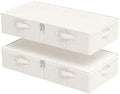 Underbed Storage Basket with PP Panel,31.4x15.7x5.9in,Beige,2 Pack by Unknown
