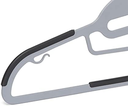 Amazon Basics Space Saving Non-Slip Rubber Coated Plastic Hangers with 360° Swivel Hook, Thin, Gray, Pack of 50 - Image 4