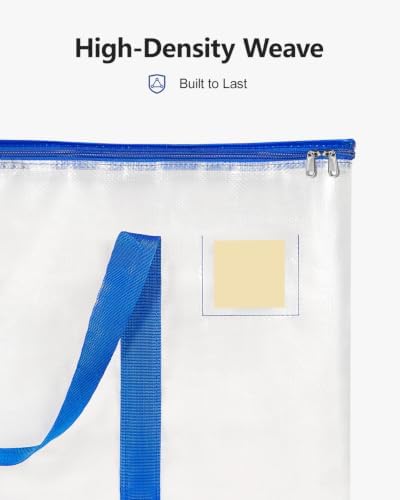 Heavy Duty Moving Bags Heavy Duty Extra Large, Premium Storage Bags with Durable Zippers, Reinforced Handles, Moving Supplies for Clothes, Bedding, College Dorm Essentials, 8 Pack Clear Blue - Image 6