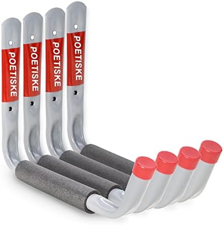unp POETISKE Utility Hooks Ladder Hooks with 9.8'' Jumbo Arm Garage Storage Organizer Hang Folding Chair Bike Ski Tool Heavy Duty 4PC by UNP