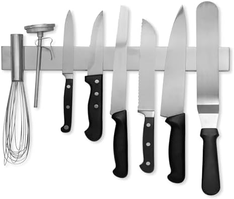 Modern Innovations 16 Inch Stainless Steel Magnetic Knife Bar with Multi-Purpose Functionality as a Knife Holder, Knife Strip, Magnetic Tool Organizer, Art Supply Organizer & Home Organizer by ModernInnovations