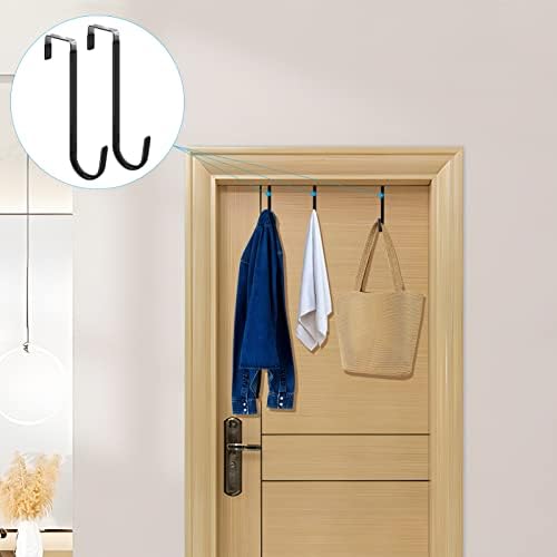 FYY Over the Door Hooks, Single-Hanger 4 Pack, Fits Doors 1.6" Black - Image 6