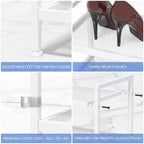 Expandable Shoe Rack for Closet, Entryway, Shoe Storage, 3-Tier, White - Image 5