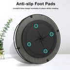 Lazy Susan Turntable Organizer with Anti-Slip Mat for Cabinet Pantry Kitchen Countertop Refrigerator Office, Pine Wood, 12", Grey… - Image 3