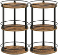 YATINEY Spice Rack, Set of 2 Lazy Susan Organizer, 3-Tier Turntable Organizer For Cabinet, Compact and Versatile, for Kitchen Countertop, Rustic Brown SR23L2BR by Yatiney